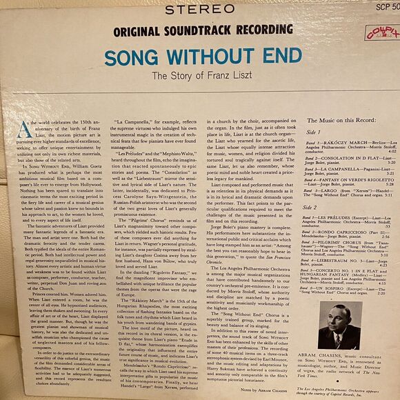 Song Without End, Franz Liszt, LP Vinyl 12” Original Soundtrack - Picture 3 of 4